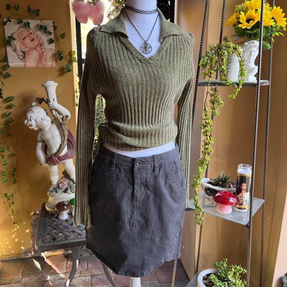 gray utility mini skirt casual